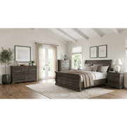 Park Ridge King Sleigh Storage 5PC Bedroom Set with 2 Nightstands, Dresser & Chest in Charcoal