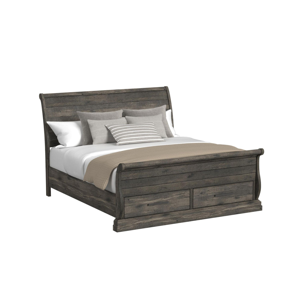Park Ridge King Sleigh Storage Bed In Charcoal