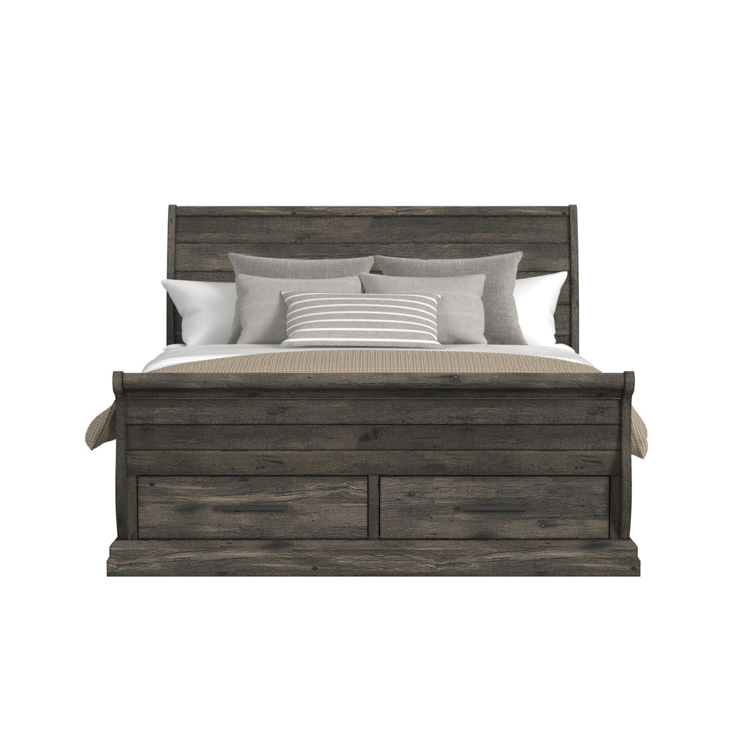 Park Ridge King Sleigh Storage Bed in Charcoal