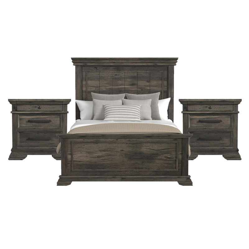 Park Ridge Queen 3PC Bedroom Set with 2 Nightstands in Charcoal