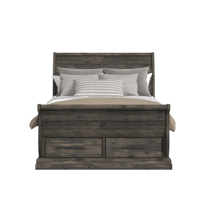 Park Ridge Full Sleigh Storage Bed in Charcoal