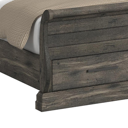 Park Ridge King Sleigh Storage 5PC Bedroom Set with 2 Nightstands, Dresser & Chest in Charcoal