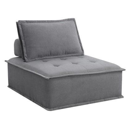 Paxton Armless Chair In Columbia Charcoal