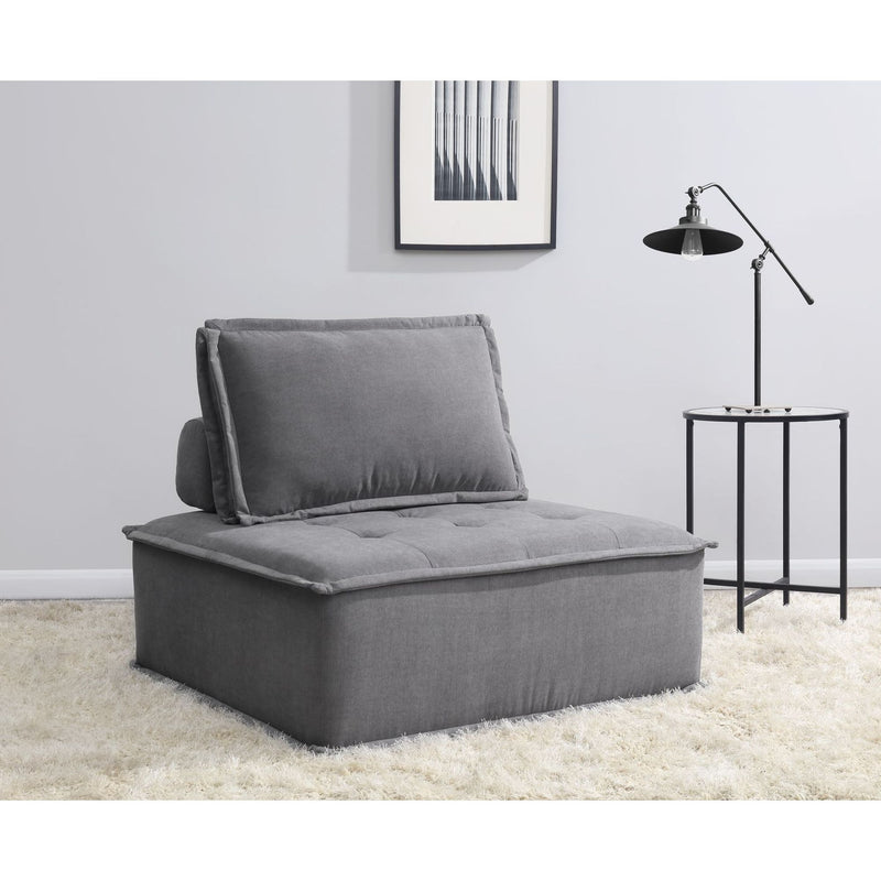 Paxton Armless Chair In Columbia Charcoal