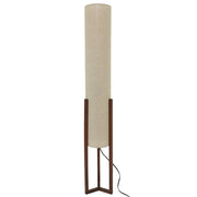 Pharos Contemporary Cylinder Floor Lamp with Brown Wood Base