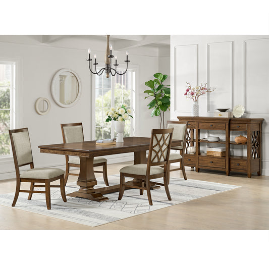 Phillipe 5PC Standard Height Dining Set in Cherry-Table and Four Chairs