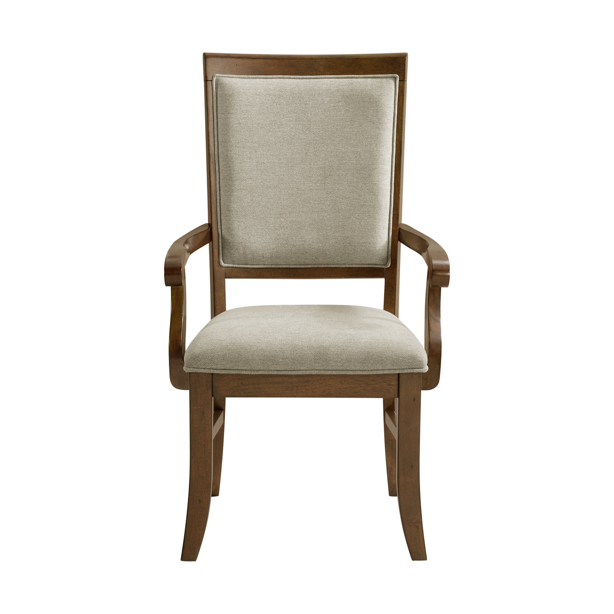 Phillipe Dining Arm Chair With Grey Fabric In Cherry (2 Per Carton)