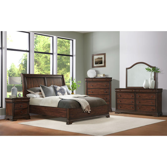 Phillipe Queen 5PC Bedroom Set in Cherry