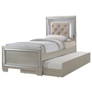 PLATINUM YOUTH TWIN PLATFORM W/ TRUNDLE 4PC BEDROOM SET