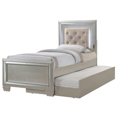 PLATINUM YOUTH TWIN PLATFORM W/ TRUNDLE 4PC BEDROOM SET