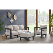 Playa Ottoman - Dark Grey and Olefin Beige