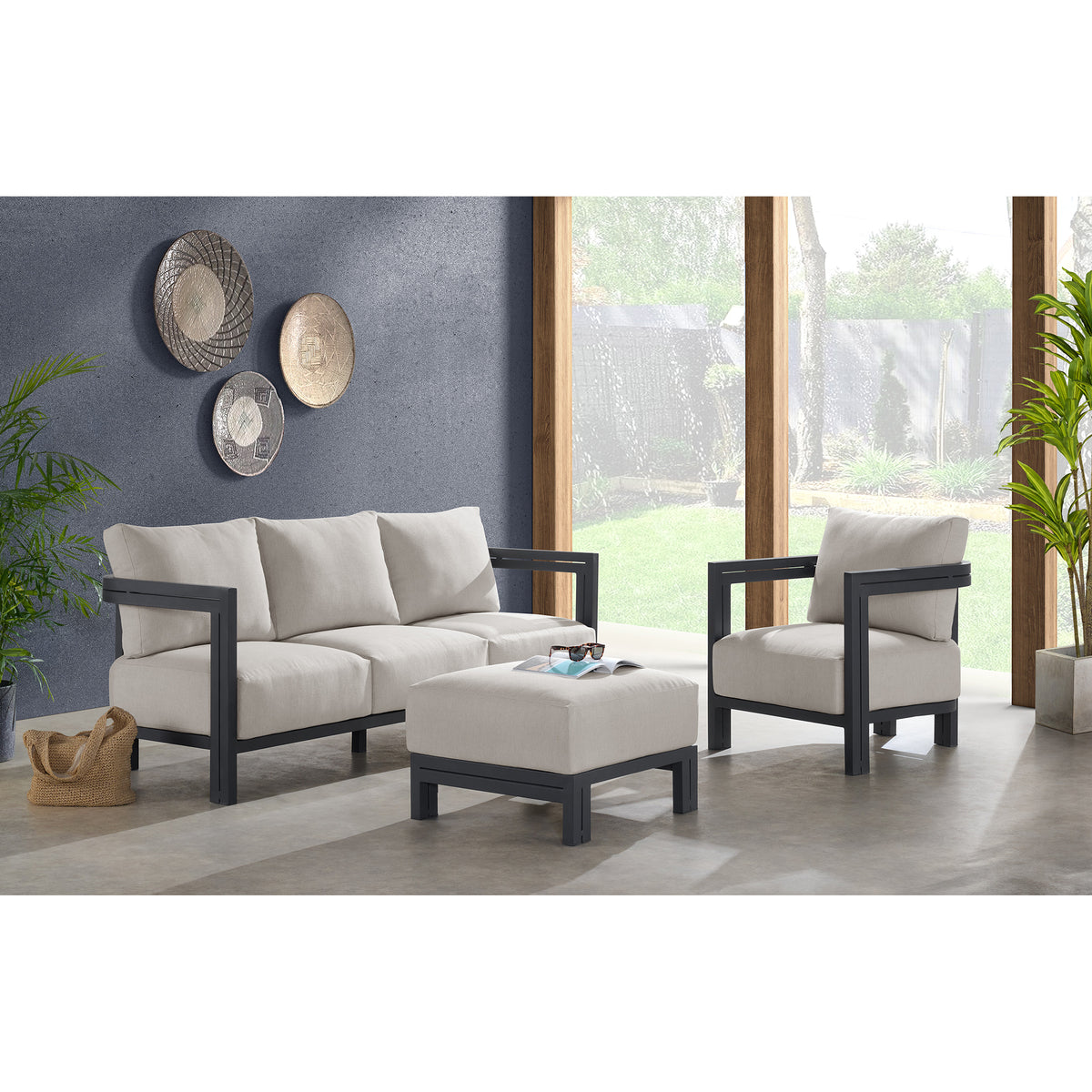 Playa Chair - Dark Grey And Olefin Beige (2 Per Carton)
