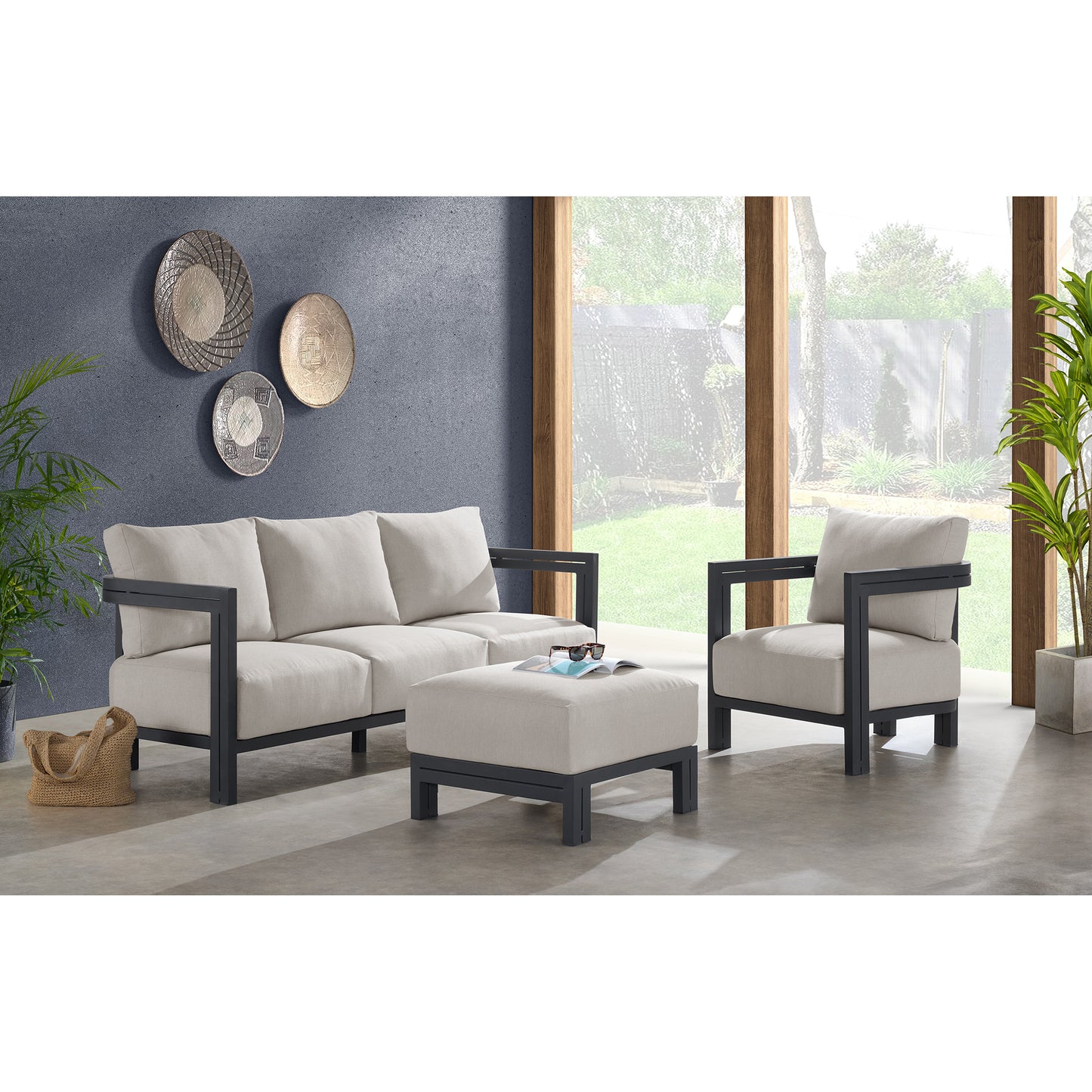 Playa Chair - Dark Grey and Olefin Beige (2 Per Carton)