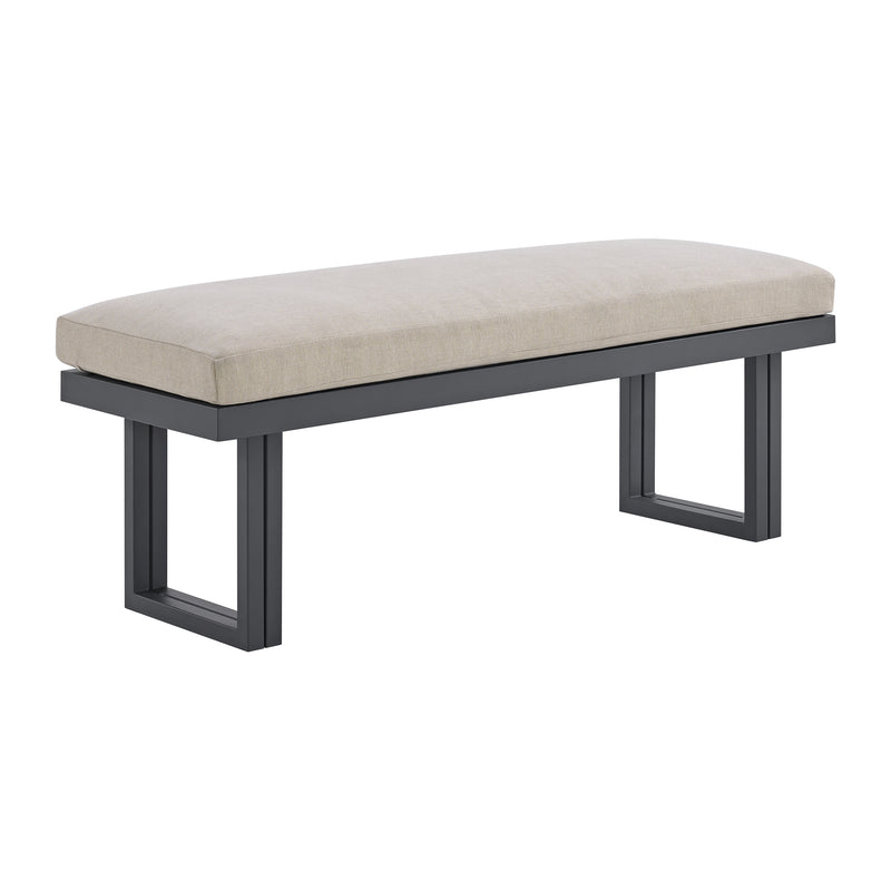 Playa Dining Bench - Dark Grey And Olefin Beige