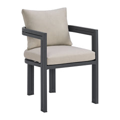 Playa 6PC Standard Height Dining Set in Dark Grey-Table, Four Chairs and Bench