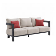 Playa Sofa - Dark Grey And Olefin Beige With 2 Pillows