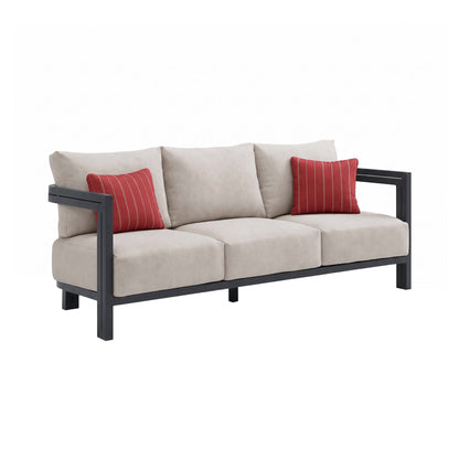 Playa Sofa - Dark Grey And Olefin Beige With 2 Pillows