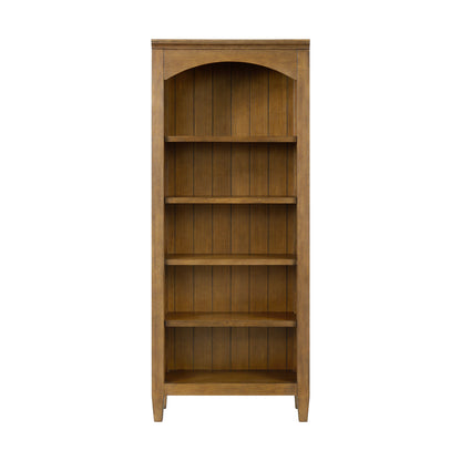 Portico Open Bookcase in Brown Oak