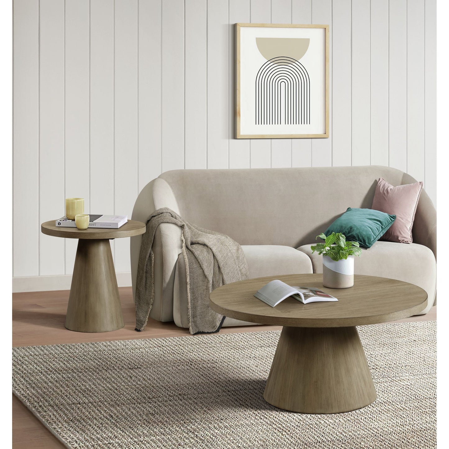 Portland 2PC Occasional Table Set in Grey-Coffee Table & End Table