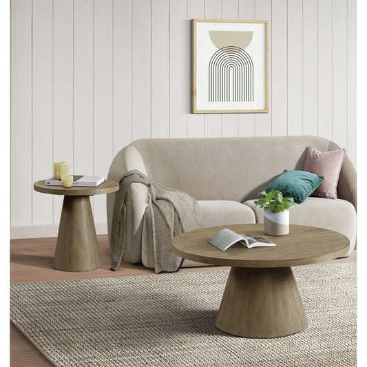 Portland 2PC Occasional Table Set in Grey-Coffee Table & End Table