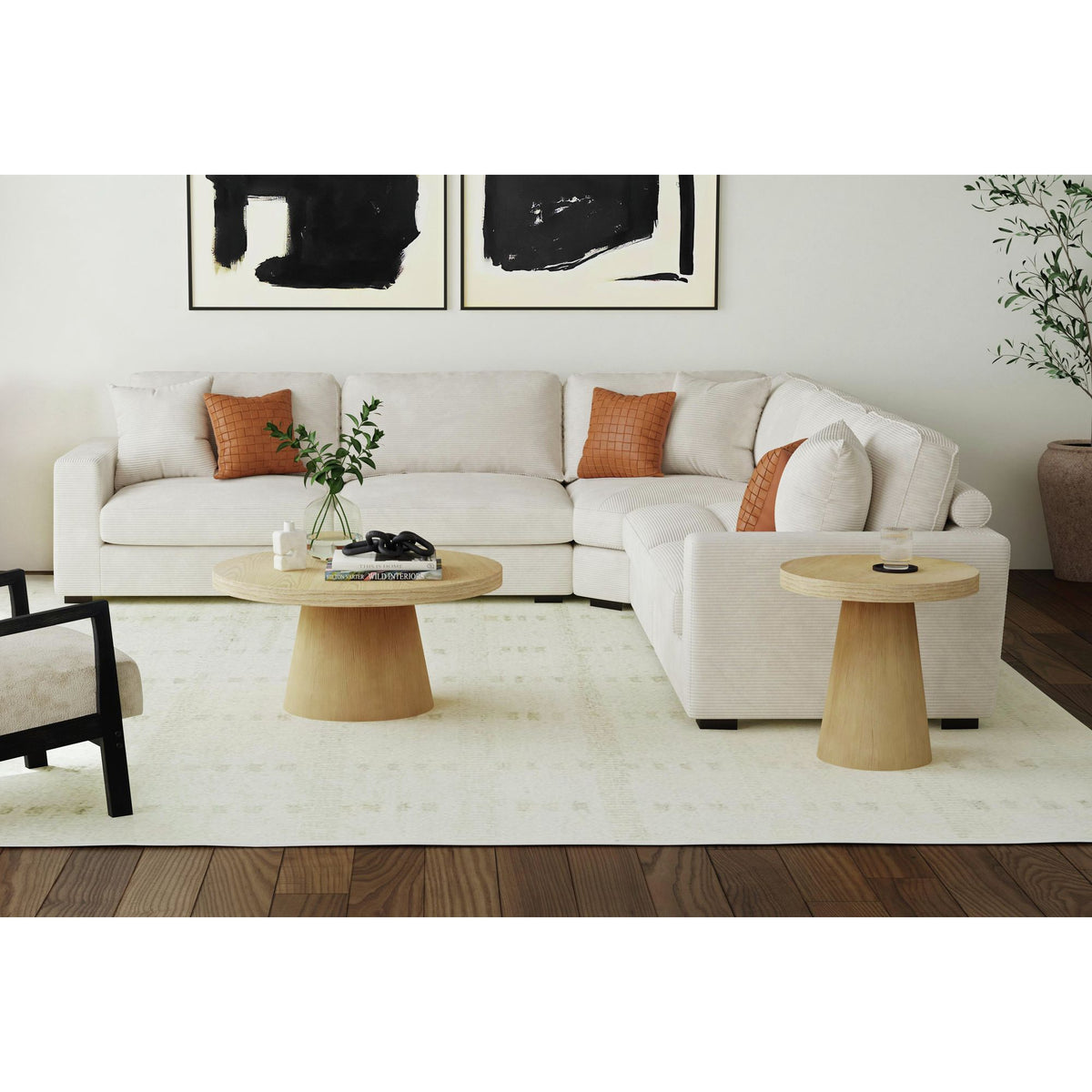 Portland Round Coffee Table in Natural