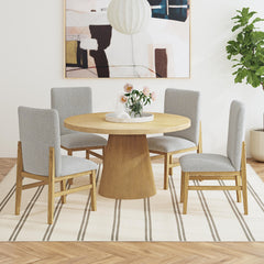 Portland 5PC Standard Height Dining Set in Natural-Table and Four Chairs