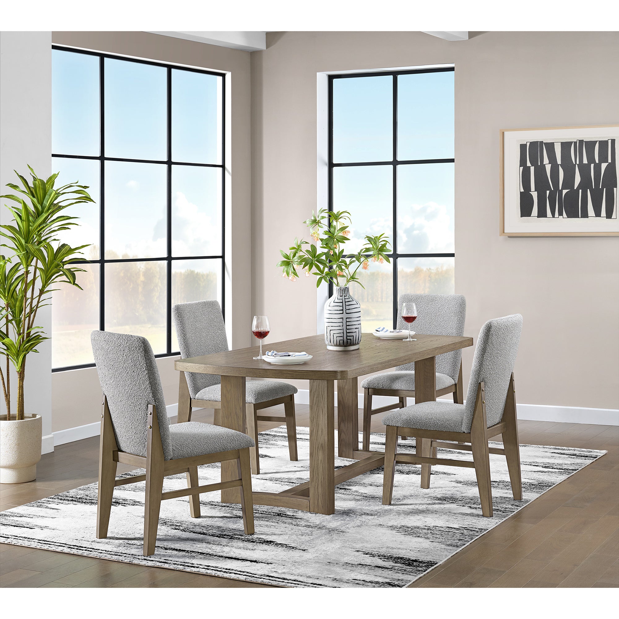 Portland Rectangular Dining Table in Grey