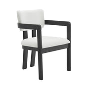 Portland Arm Chair With Snow White Fabric In Black (2 Per Carton)