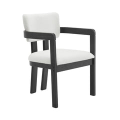 Portland Arm Chair With Snow White Fabric In Black (2 Per Carton)