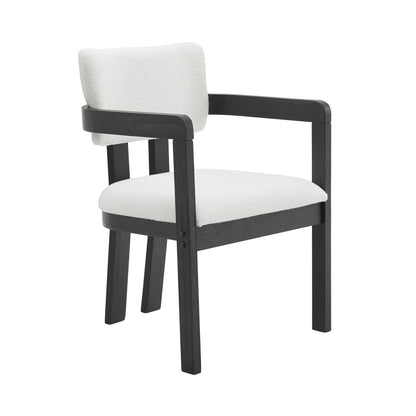 Portland Arm Chair With Snow White Fabric In Black (2 Per Carton)