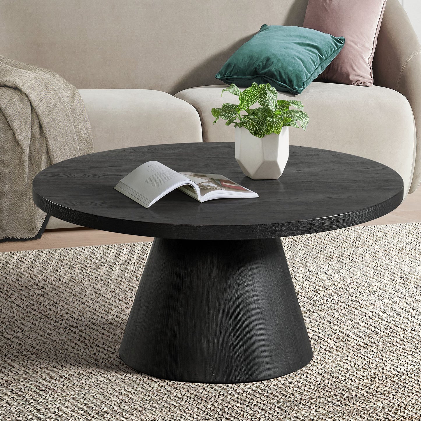 Portland Round Coffee Table in Black