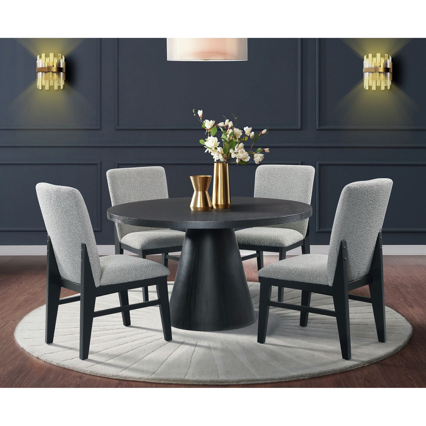Portland 5PC Standard Height Dining Set Round Table and Four Chairs
