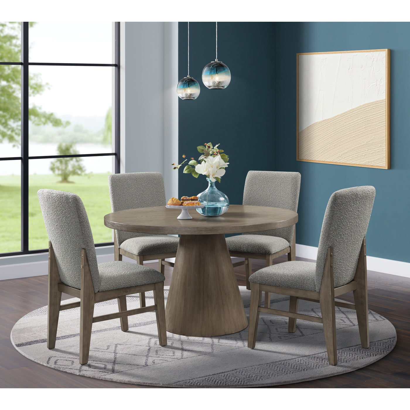 Portland Side Chair with Grey Fabric (PGY1113-4) in Grey (2 Per Carton)