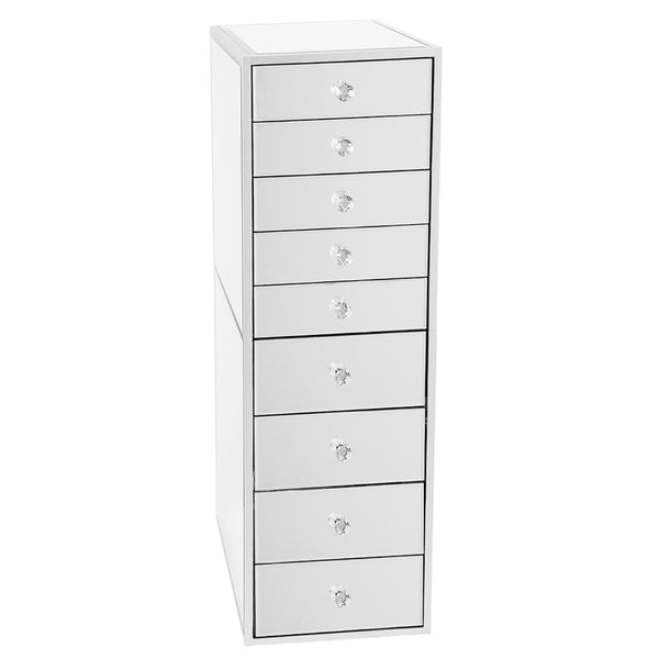 SlayStation® Premium Mirrored 9-Drawers Vanity Storage Unit