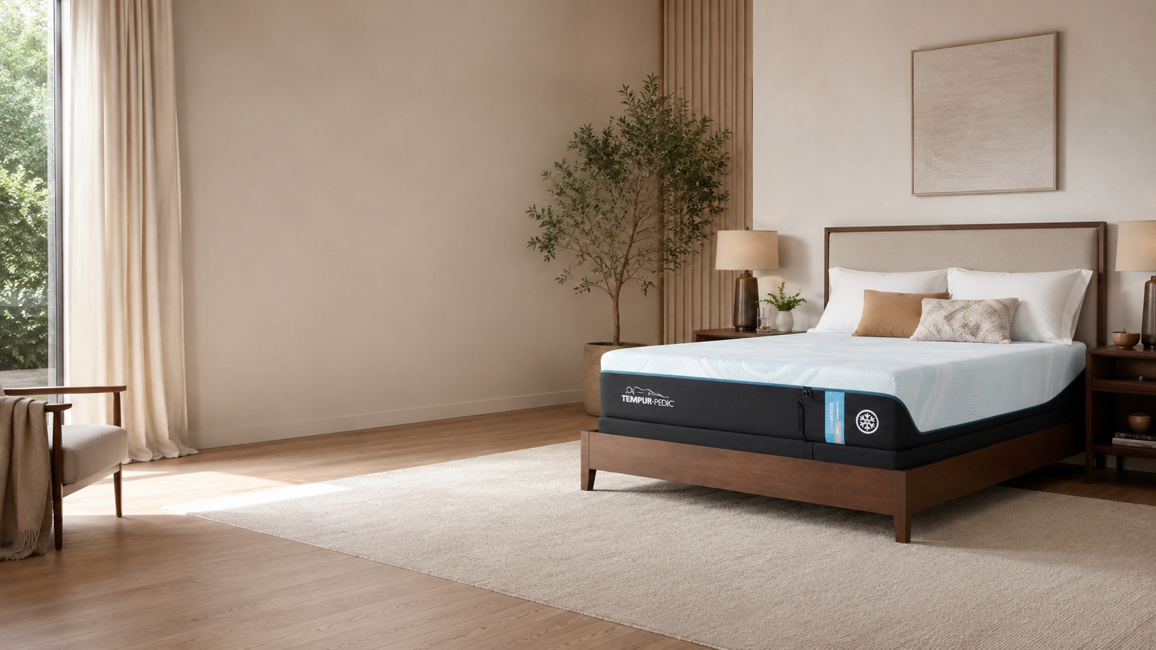 Adjustable mattress in a modern bedroom
