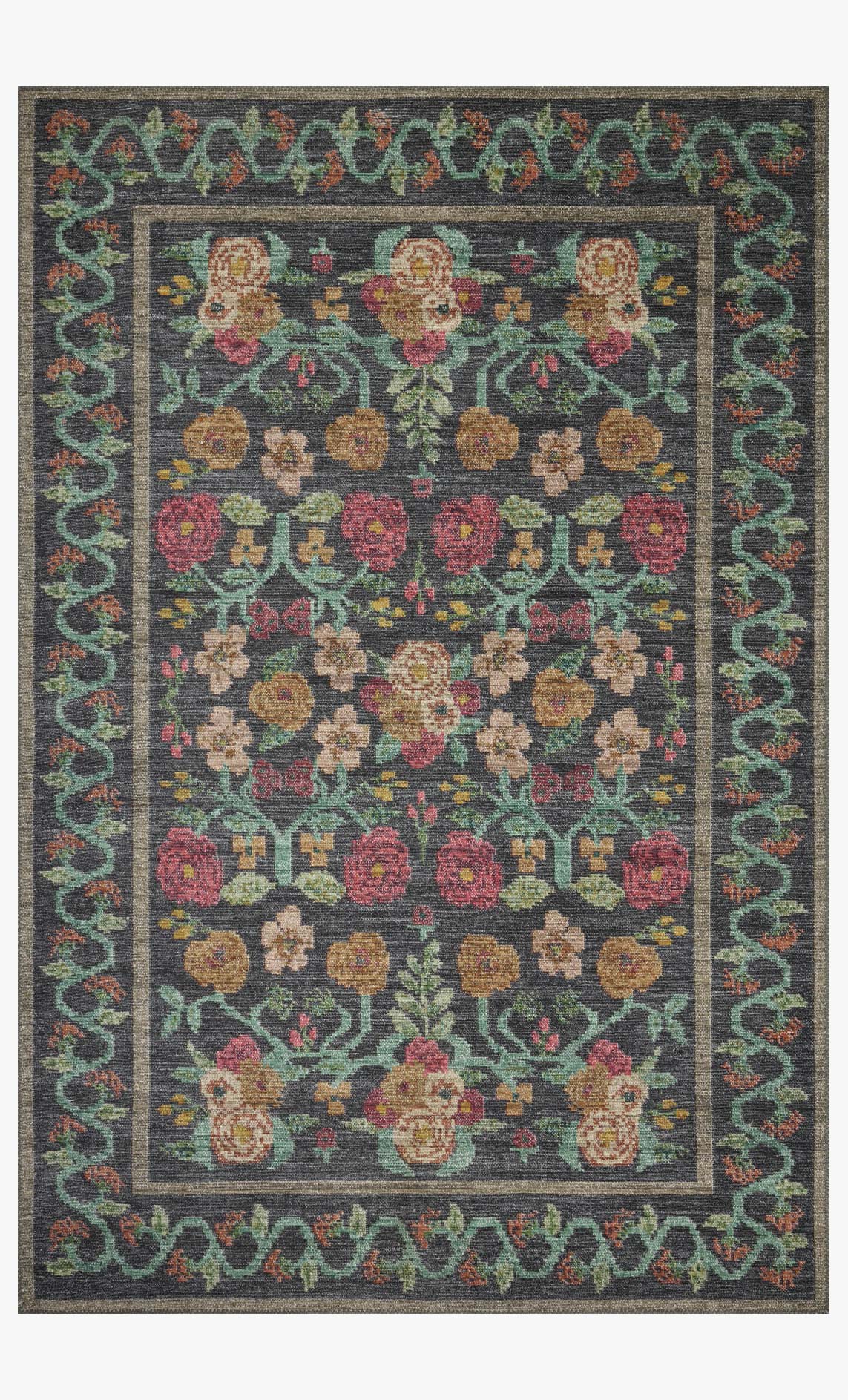 Rifle Paper Co. x Loloi Rosa RSA-01 Black