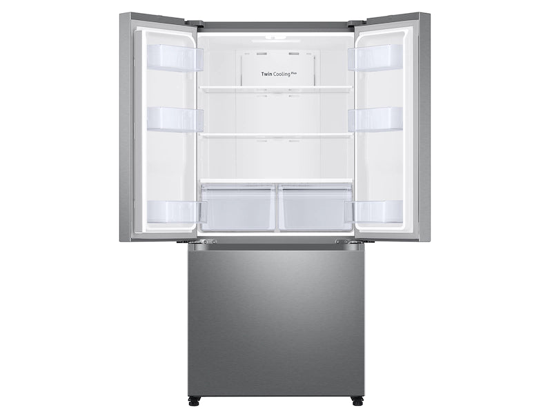18 cu. ft. Smart Counter Depth 3-Door French Door Refrigerator in Stainless Look