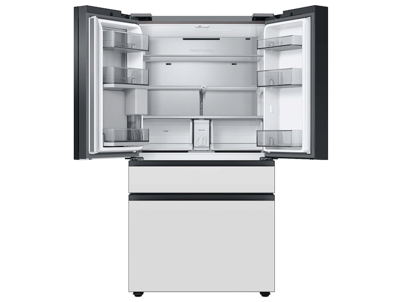 Bespoke 4-Door French Door Refrigerator (23 cu. ft.) with Beverage Center™ in White Glass