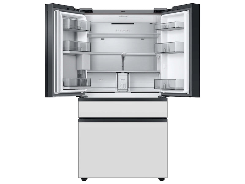 Bespoke Counter Depth 4-Door French Door Refrigerator (23 cu. ft.) with Family Hub™ in White Glass