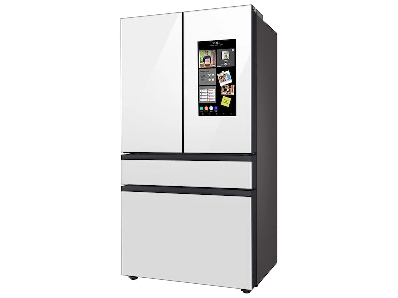 Bespoke Counter Depth 4-Door French Door Refrigerator (23 cu. ft.) with Family Hub™ in White Glass