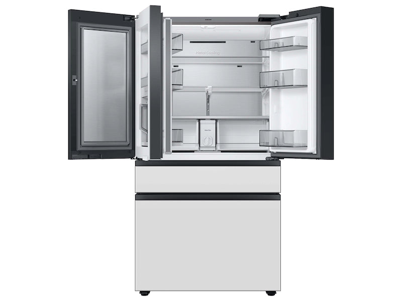 Bespoke 4-Door French Door Refrigerator (29 cu. ft.) with Family Hub™ in White Glass