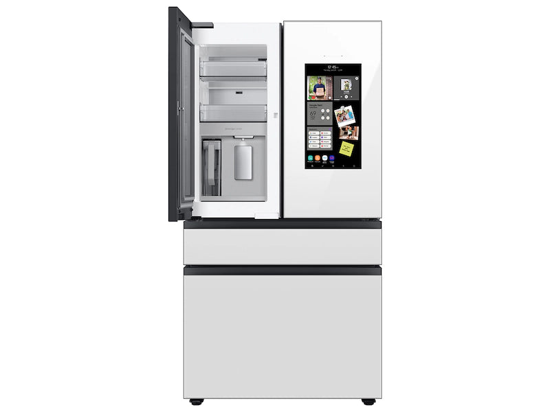 Bespoke 4-Door French Door Refrigerator (29 cu. ft.) with Family Hub™ in White Glass