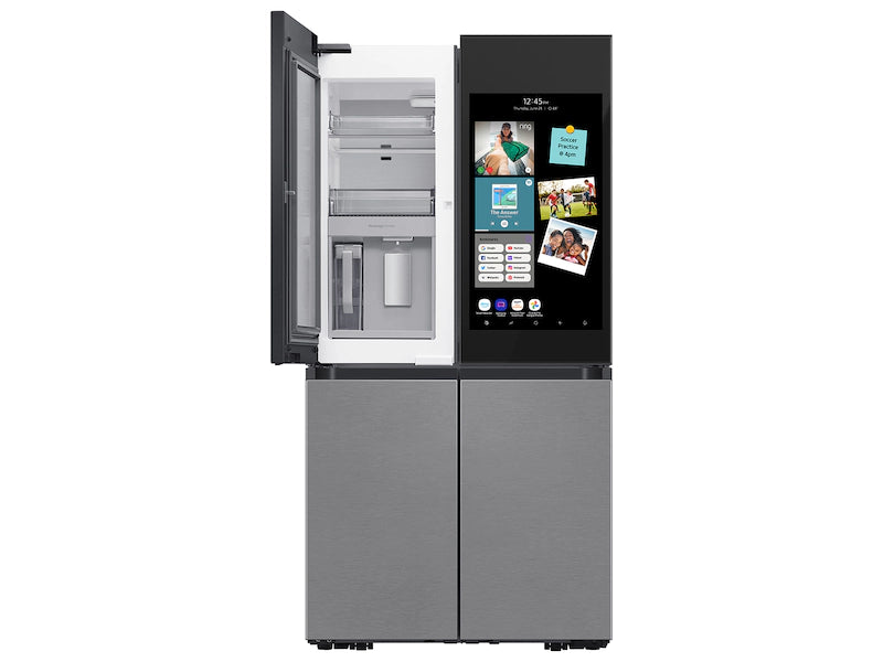 Bespoke 4-Door Flex™ Refrigerator (29 cu. ft.) with Family Hub™+ in Charcoal Glass Top and Stainless Steel Bottom Panels