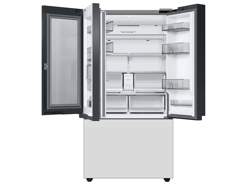 Bespoke 3-Door French Door Refrigerator (30 cu. ft.) with Beverage Center™ in White Glass