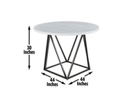 Ramona White Marble 44 inch Round Dining Table