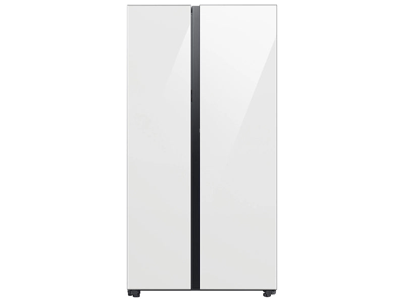 Bespoke Side-by-Side 28 cu. ft. Refrigerator with Beverage Center™ in White Glass