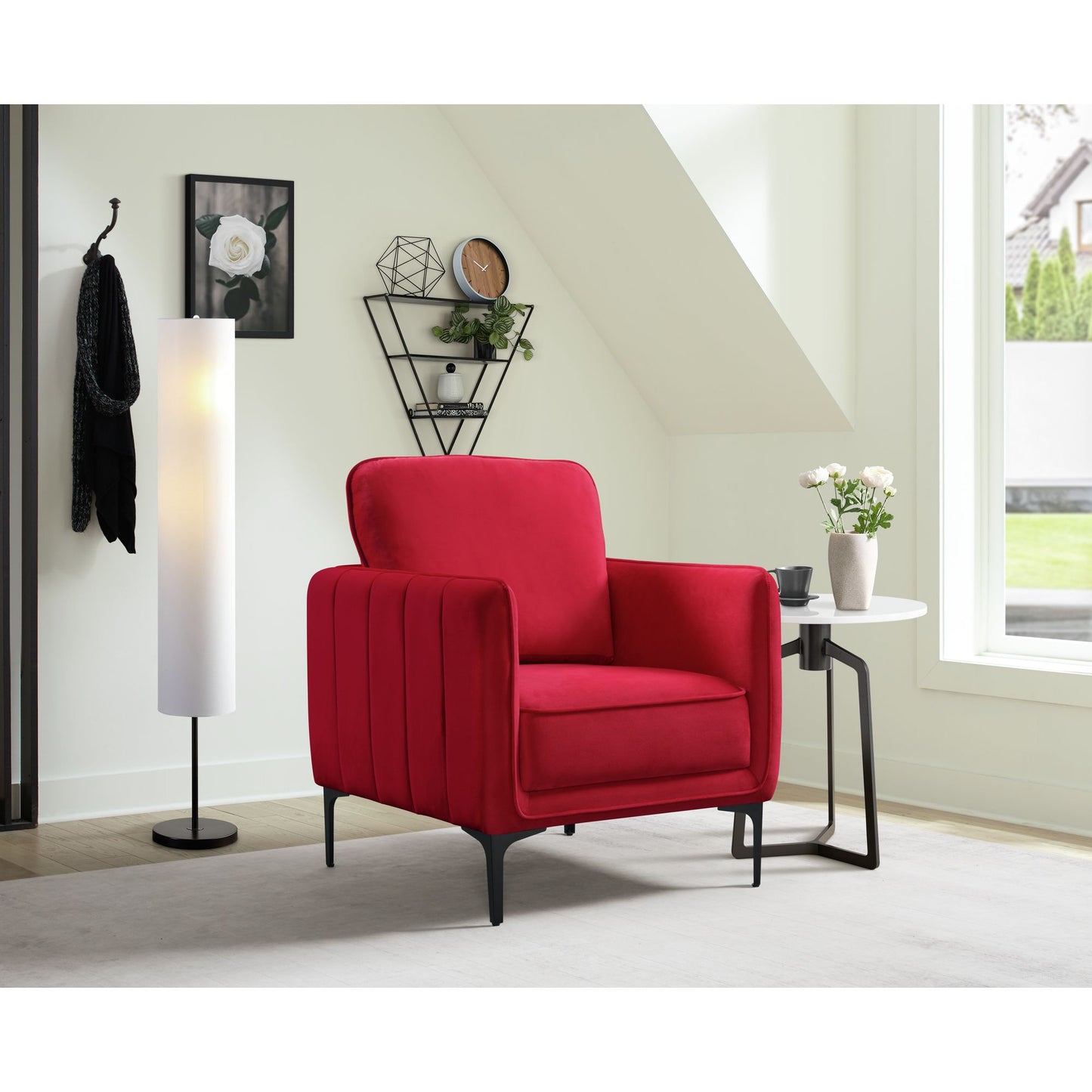 Rae Chair in Lavish 152 Red Velvet