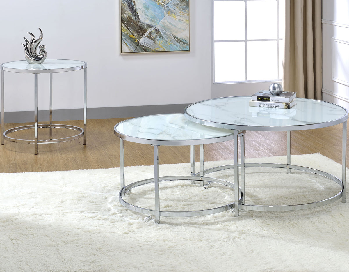 Rayne Nesting Cocktail Table, White