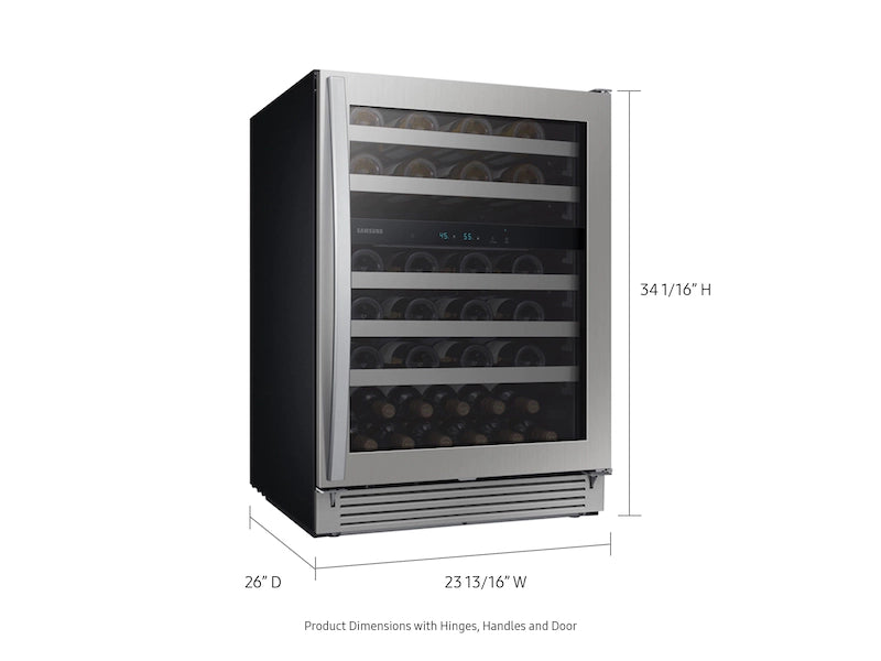 51-Bottle Capacity Wine Cooler in Stainless Steel