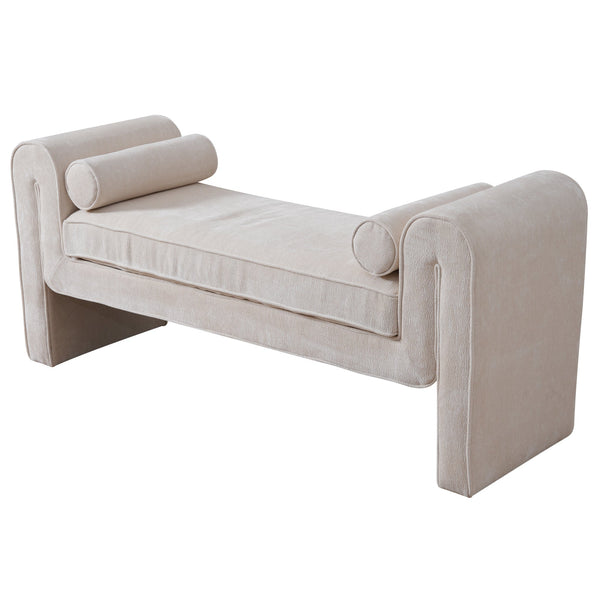 Banco Regent en chenilla color crema